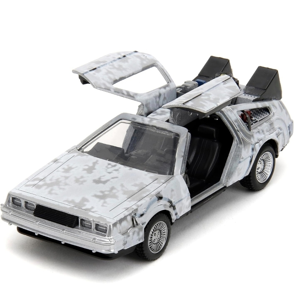 BACK TO THE FUTURE TIME MACHINE DIE-CAST-Jadatoys,1:32,Brushed Metal/GreyWCamo.